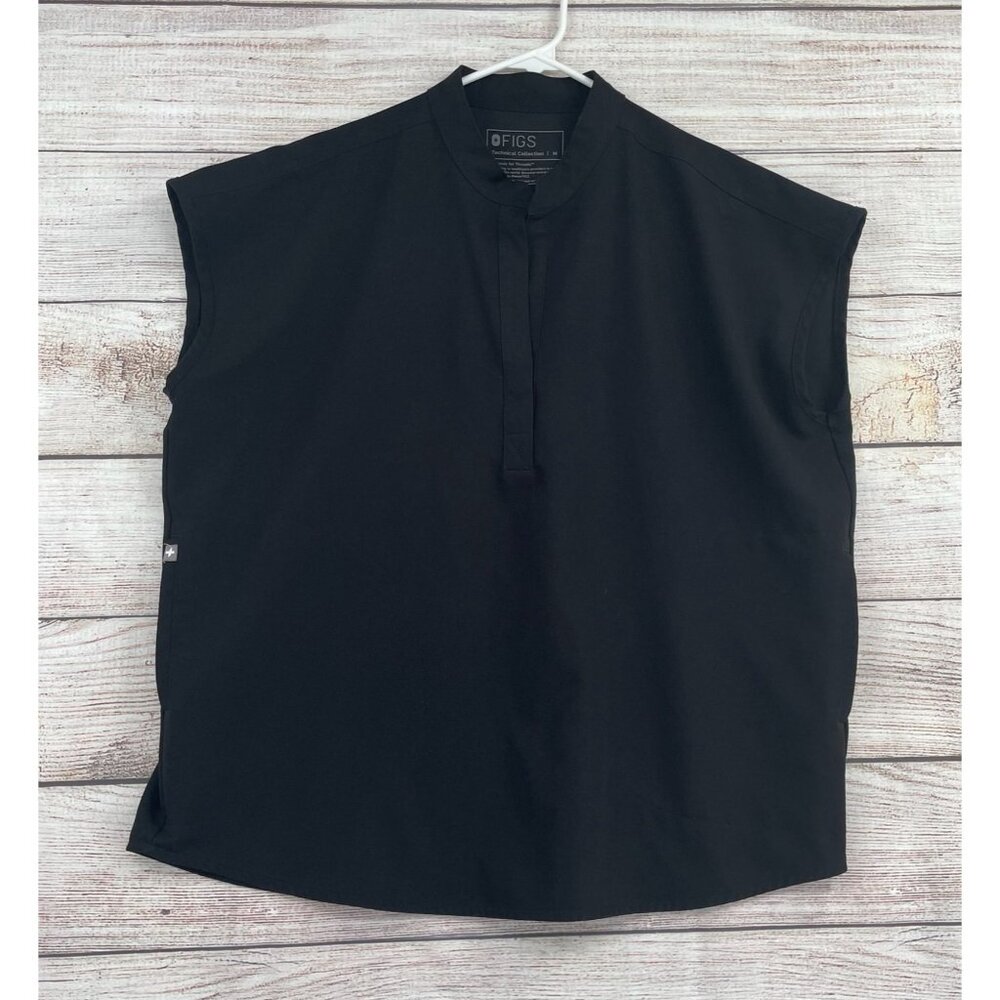 Figs Rafaela Oversized Scrub Top Women's Size Medium Black